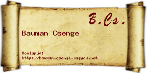 Bauman Csenge névjegykártya